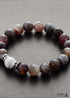 Boho Bracelet, Stretchy Bracelet, Black Botswana Onyx, Howlite